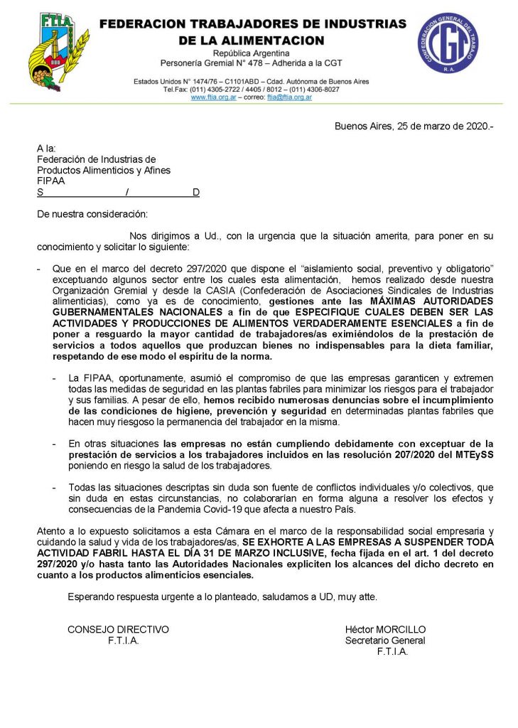 comunicado FTIA