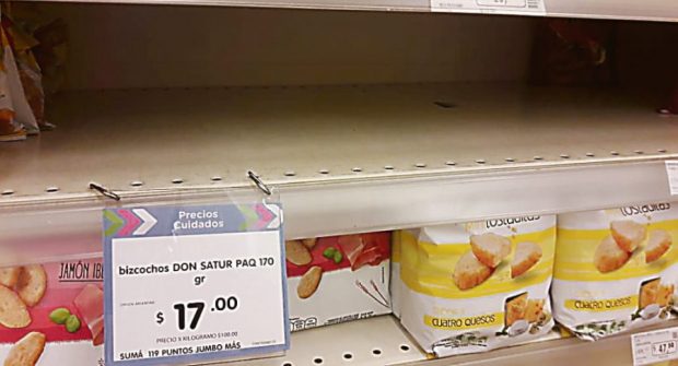 Góndolas: Falta la mayoría de los alimentos del programa Precios Cuidados
